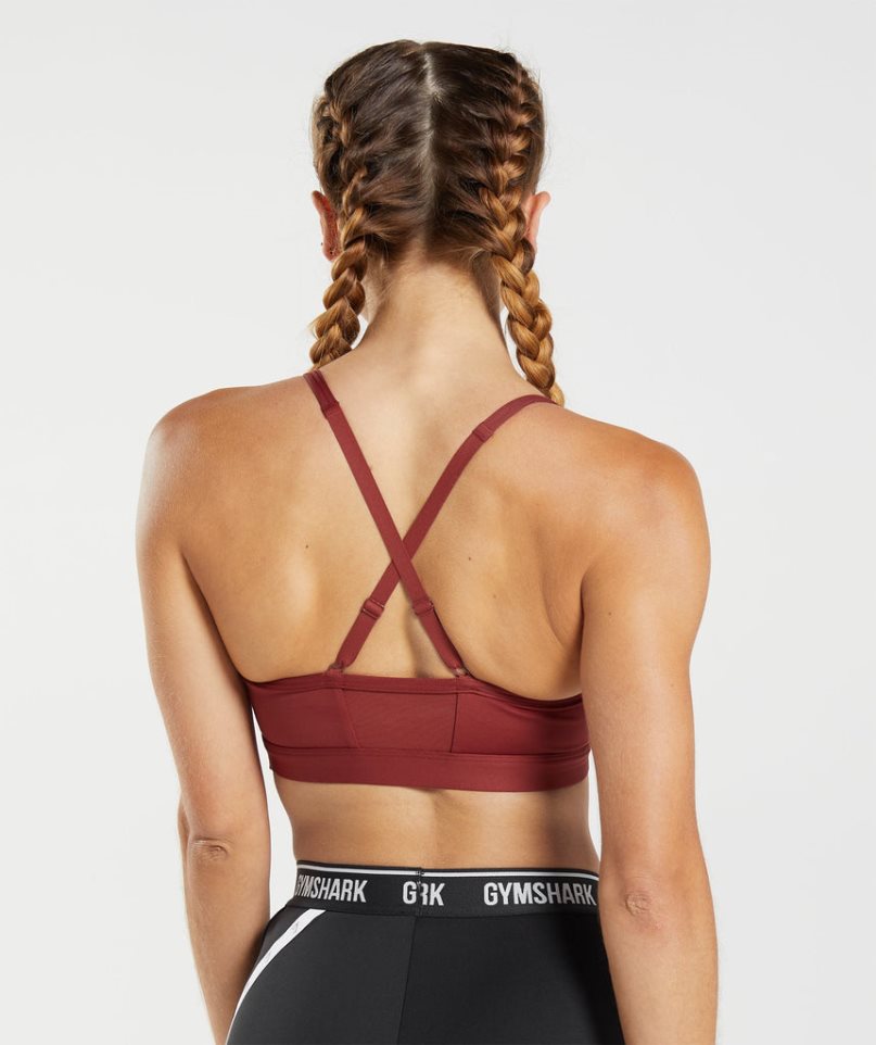 Women's Gymshark Ruched Sports Bra Red | NZ 0DVSCN